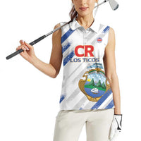 Custom Costa Rica Football Women Sleeveless Polo Shirt Go Champions Los Ticos