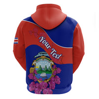 Personalised Costa Rica Hoodie Coat Of Arms Mix Purple Orchid - Wonder Print Shop