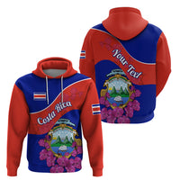 Personalised Costa Rica Hoodie Coat Of Arms Mix Purple Orchid - Wonder Print Shop