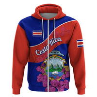 Personalised Costa Rica Hoodie Coat Of Arms Mix Purple Orchid - Wonder Print Shop