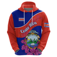 Personalised Costa Rica Hoodie Coat Of Arms Mix Purple Orchid - Wonder Print Shop