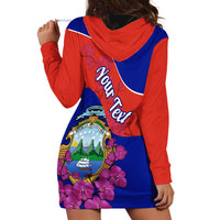 Personalised Costa Rica Hoodie Dress Coat Of Arms Mix Purple Orchid - Wonder Print Shop