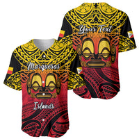 Personalised Marquesas Islands Baseball Jersey Tiki Polynesian Marquesan Pattern - Wonder Print Shop