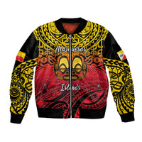 Personalised Marquesas Islands Bomber Jacket Tiki Polynesian Marquesan Pattern - Wonder Print Shop