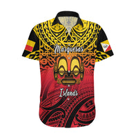Personalised Marquesas Islands Hawaiian Shirt Tiki Polynesian Marquesan Pattern - Wonder Print Shop
