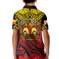 Personalised Marquesas Islands Kid Polo Shirt Tiki Polynesian Marquesan Pattern - Wonder Print Shop