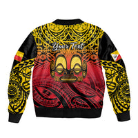 Personalised Marquesas Islands Sleeve Zip Bomber Jacket Tiki Polynesian Marquesan Pattern - Wonder Print Shop