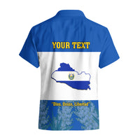 Custom El Salvador Hawaiian Shirt Coat Of Arms Mix Flor De Izote - Wonder Print Shop