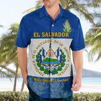 Custom El Salvador Hawaiian Shirt Coat Of Arms Mix Flor De Izote - Wonder Print Shop