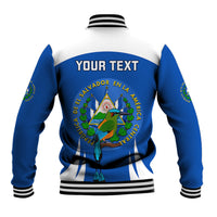 Custom El Salvador Independence Day Baseball Jacket Torogoz With Coat Of Arms Proud - Wonder Print Shop