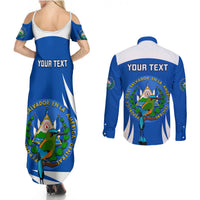 Custom El Salvador Independence Day Couples Matching Summer Maxi Dress and Long Sleeve Button Shirts Torogoz With Coat Of Arms Proud - Wonder Print Shop