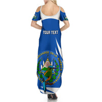 Custom El Salvador Independence Day Summer Maxi Dress Torogoz With Coat Of Arms Proud - Wonder Print Shop