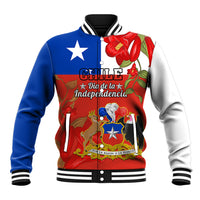 Chile Independence Day Baseball Jacket Chilean Copihue Felices Fiestas Patrias - Wonder Print Shop