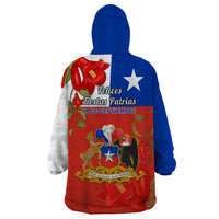 Chile Independence Day Wearable Blanket Hoodie Chilean Copihue Felices Fiestas Patrias - Wonder Print Shop