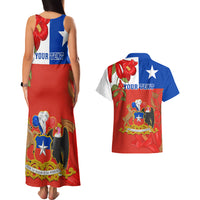 Custom Chile Independence Day Couples Matching Tank Maxi Dress And Hawaiian Shirt Chilean Copihue Felices Fiestas Patrias - Wonder Print Shop
