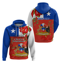 Custom Chile Independence Day Hoodie Chilean Copihue Felices Fiestas Patrias - Wonder Print Shop