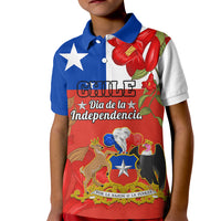 Custom Chile Independence Day Kid Polo Shirt Chilean Copihue Felices Fiestas Patrias - Wonder Print Shop