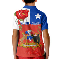 Custom Chile Independence Day Kid Polo Shirt Chilean Copihue Felices Fiestas Patrias - Wonder Print Shop