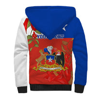 Custom Chile Independence Day Sherpa Hoodie Chilean Copihue Felices Fiestas Patrias - Wonder Print Shop
