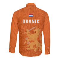 Netherlands Football Long Sleeve Button Shirt Go Oranje 2023 World Cup - Wonder Print Shop