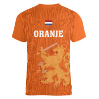 Netherlands Football Women V Neck T Shirt Go Oranje 2023 World Cup - Wonder Print Shop