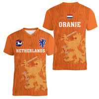 Netherlands Football Women V Neck T Shirt Go Oranje 2023 World Cup - Wonder Print Shop