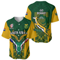 South Africa Rugby Baseball Jersey Go Springboks Kente Pattern With Bokke - Wonder Print Shop