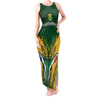 South Africa Rugby Tank Maxi Dress Go Springboks Kente Pattern With Bokke - Wonder Print Shop