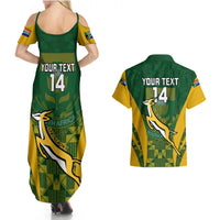 Custom South Africa Rugby Couples Matching Summer Maxi Dress and Hawaiian Shirt Go Springboks Kente Pattern With Bokke - Wonder Print Shop