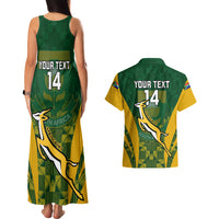 Custom South Africa Rugby Couples Matching Tank Maxi Dress And Hawaiian Shirt Go Springboks Kente Pattern With Bokke - Wonder Print Shop