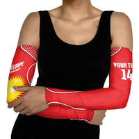 Guadeloupe Football Custom Arm Sleeves Allez Les Gwada Boys Red Color