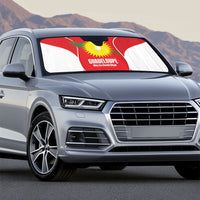 Guadeloupe Football Auto Sun Shade Allez Les Gwada Boys Red Color