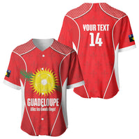 Guadeloupe Football Custom Baseball Jersey Allez Les Gwada Boys Red Color