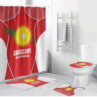 Guadeloupe Football Bathroom Set Allez Les Gwada Boys Red Color