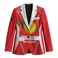 Guadeloupe Football Custom Blazer Allez Les Gwada Boys Red Color