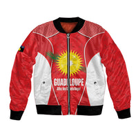 Guadeloupe Football Custom Bomber Jacket Allez Les Gwada Boys Red Color