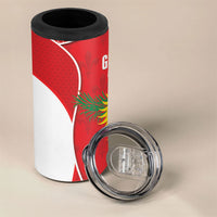 Guadeloupe Football 4 in 1 Can Cooler Tumbler Allez Les Gwada Boys Red Color