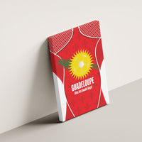 Guadeloupe Football Canvas Wall Art Allez Les Gwada Boys Red Color
