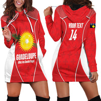 Guadeloupe Football Custom Hoodie Dress Allez Les Gwada Boys Red Color