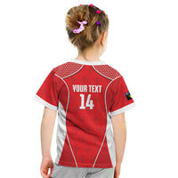 Guadeloupe Football Custom Kid T Shirt Allez Les Gwada Boys Red Color