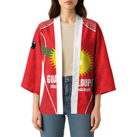 Guadeloupe Football Custom Kimono Allez Les Gwada Boys Red Color
