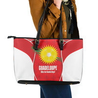 Guadeloupe Football Leather Tote Bag Allez Les Gwada Boys Red Color