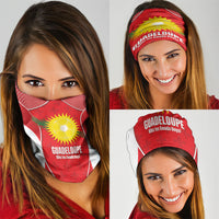 Guadeloupe Football Neck Gaiter Allez Les Gwada Boys Red Color