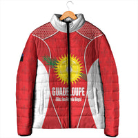 Guadeloupe Football Custom Padded Jacket Allez Les Gwada Boys Red Color