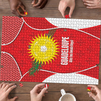 Guadeloupe Football Puzzle Allez Les Gwada Boys Red Color