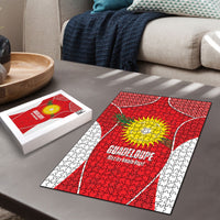 Guadeloupe Football Puzzle Allez Les Gwada Boys Red Color