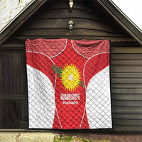 Guadeloupe Football Quilt Allez Les Gwada Boys Red Color