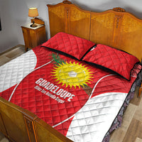 Guadeloupe Football Quilt Bed Set Allez Les Gwada Boys Red Color