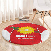 Guadeloupe Football Round Carpet Allez Les Gwada Boys Red Color