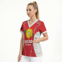 Guadeloupe Football Custom Scrub Top Allez Les Gwada Boys Red Color